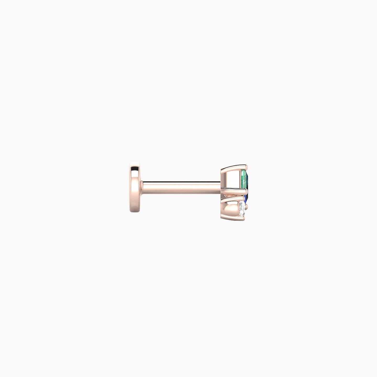 Ariana  S | 18k Rose Gold 5 mm 4.5 mm Emerald & Diamond Nostril Piercing