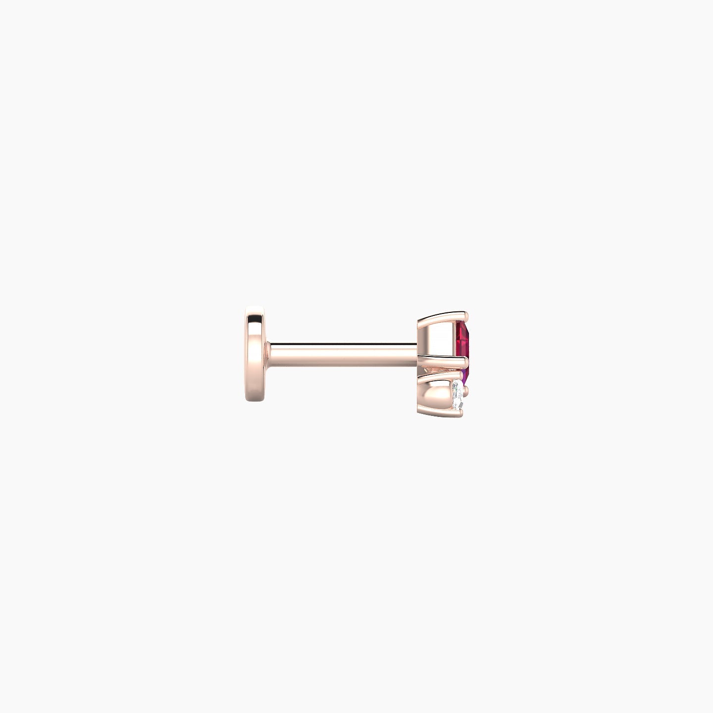 Ariana  S | 18k Rose Gold 5 mm 4.5 mm Ruby & Diamond Nostril Piercing