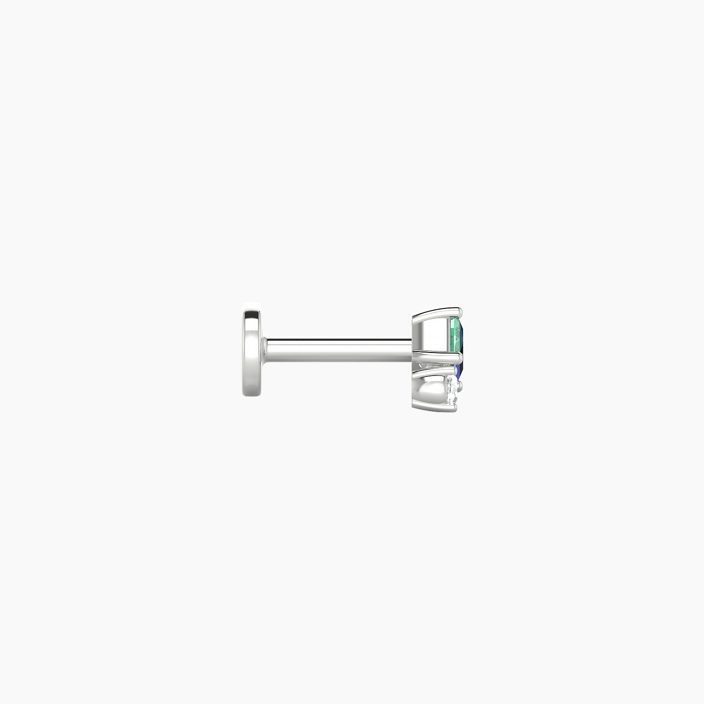 Ariana  S | 18k White Gold 5 mm 4.5 mm Emerald & Diamond Nostril Piercing