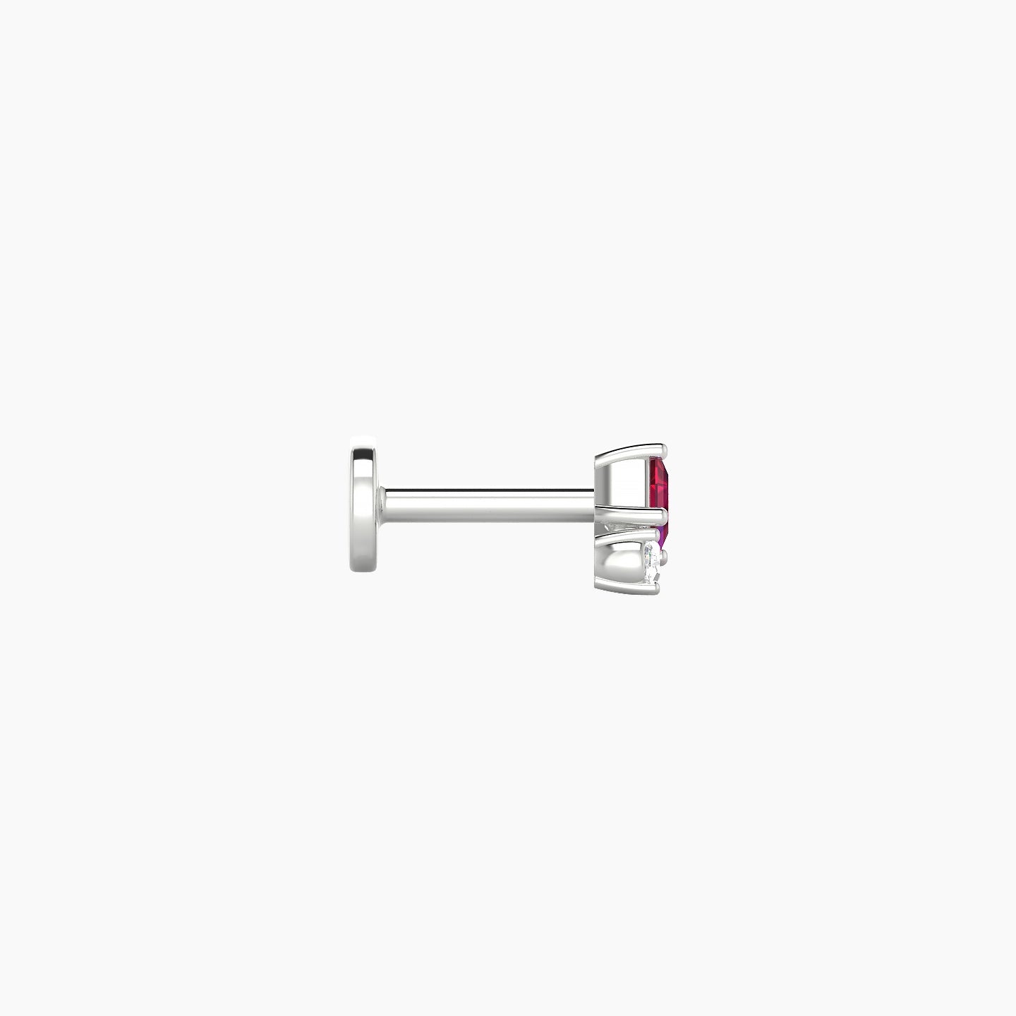 Ariana  S | 18k White Gold 5 mm 4.5 mm Ruby & Diamond Nostril Piercing