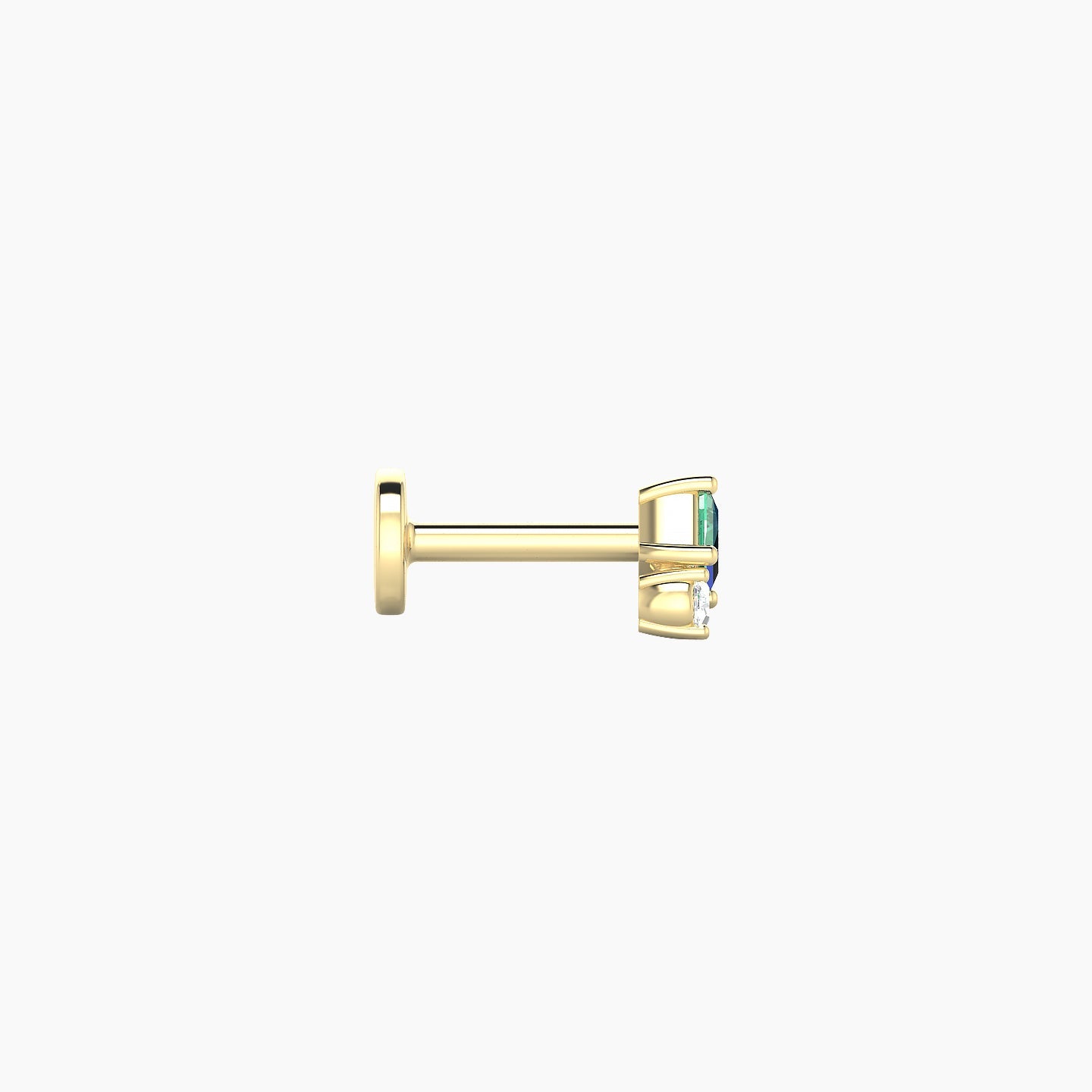 Ariana  S | 18k Yellow Gold 5 mm 4.5 mm Emerald & Diamond Nostril Piercing