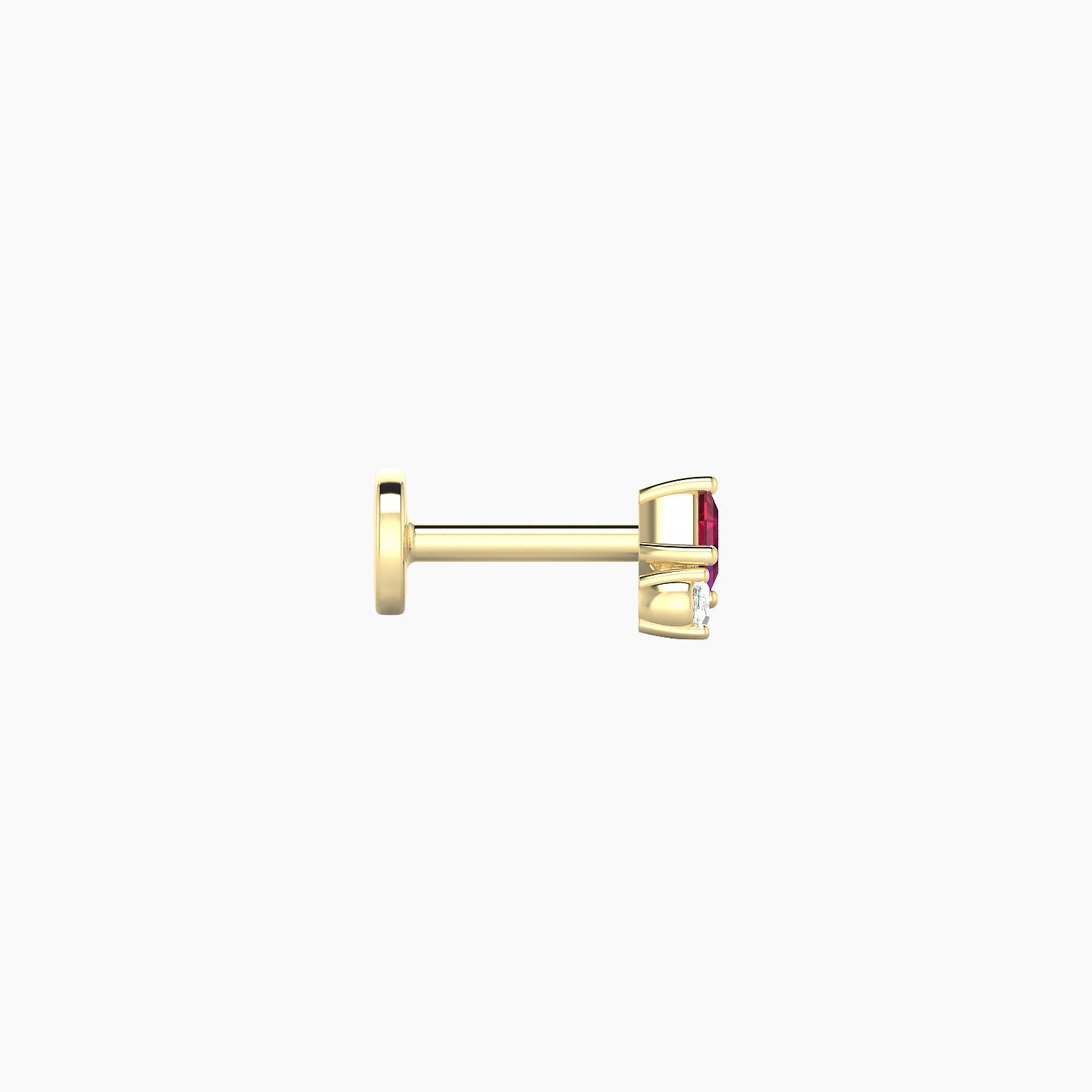 Ariana  S | 18k Yellow Gold 5 mm 4.5 mm Ruby & Diamond Nostril Piercing