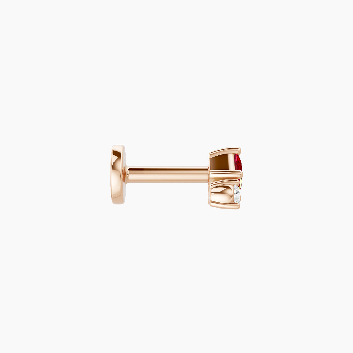 Ariana  S | 18k Rose Gold 5 mm 4.5 mm Ruby & Diamond Piercing