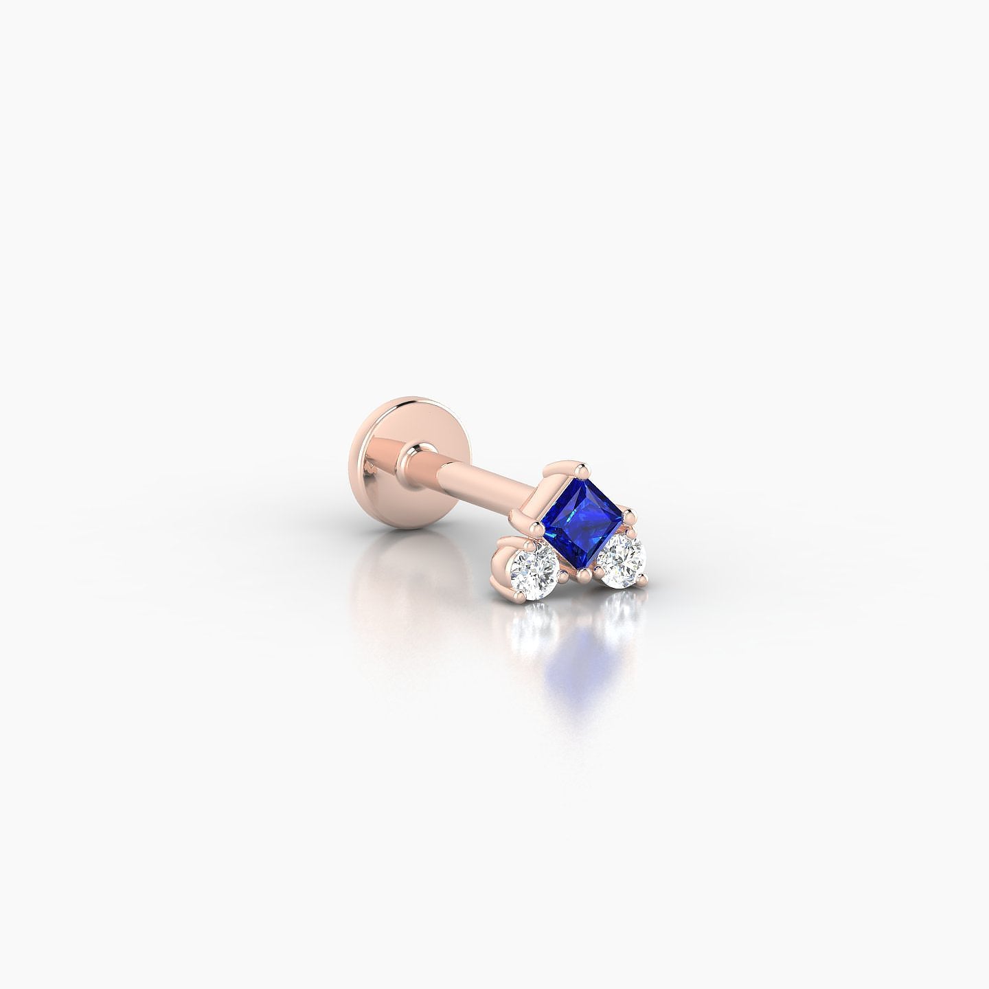 Ariana  S | 18k Rose Gold 6.5 mm 4.5 mm Sapphire & Diamond Nostril Piercing