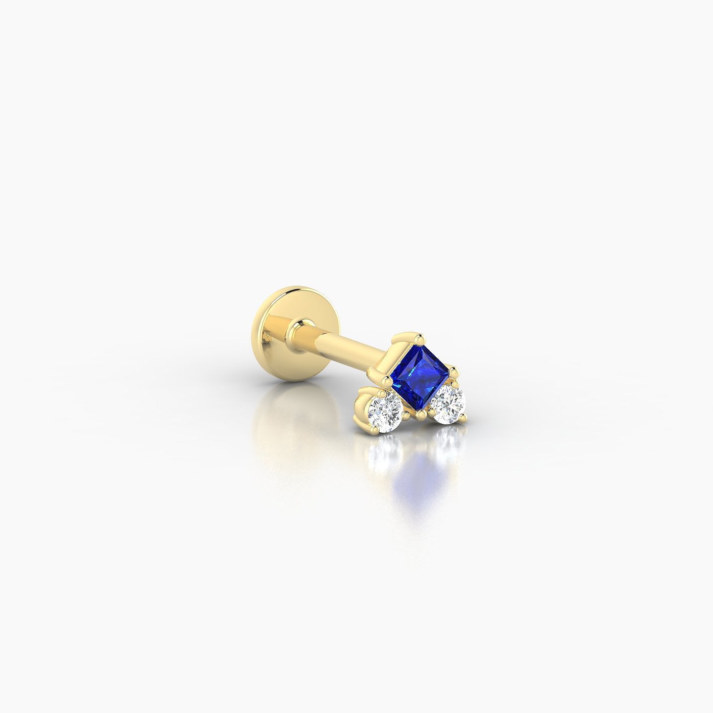 Ariana  S | 18k Yellow Gold 6.5 mm 4.5 mm Sapphire & Diamond Nostril Piercing