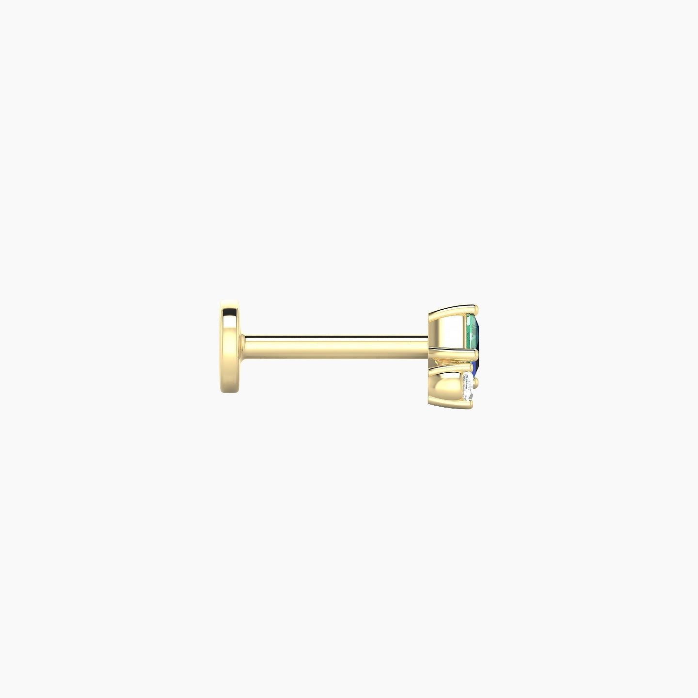 Ariana  S | 18k Yellow Gold 6.5 mm 4.5 mm Emerald & Diamond Nostril Piercing