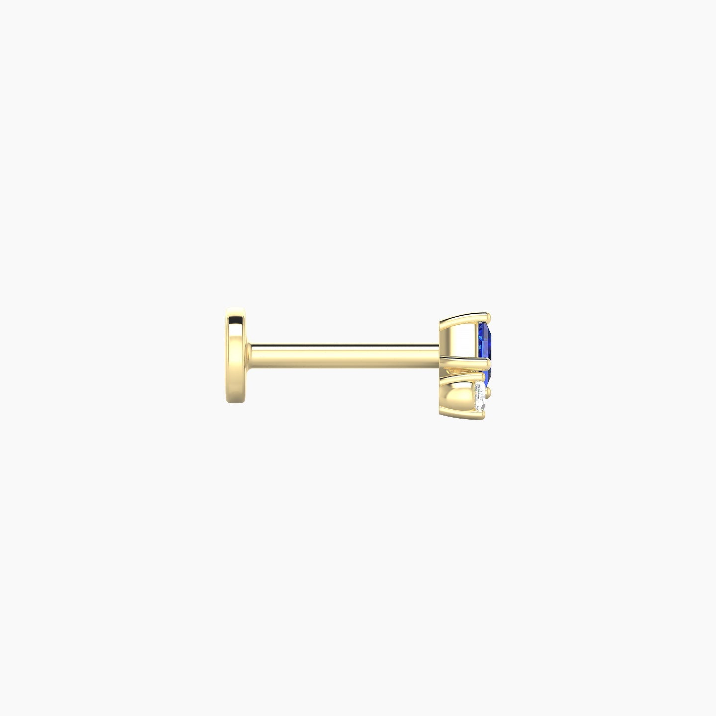 Ariana  S | 18k Yellow Gold 6.5 mm 4.5 mm Sapphire & Diamond Nostril Piercing