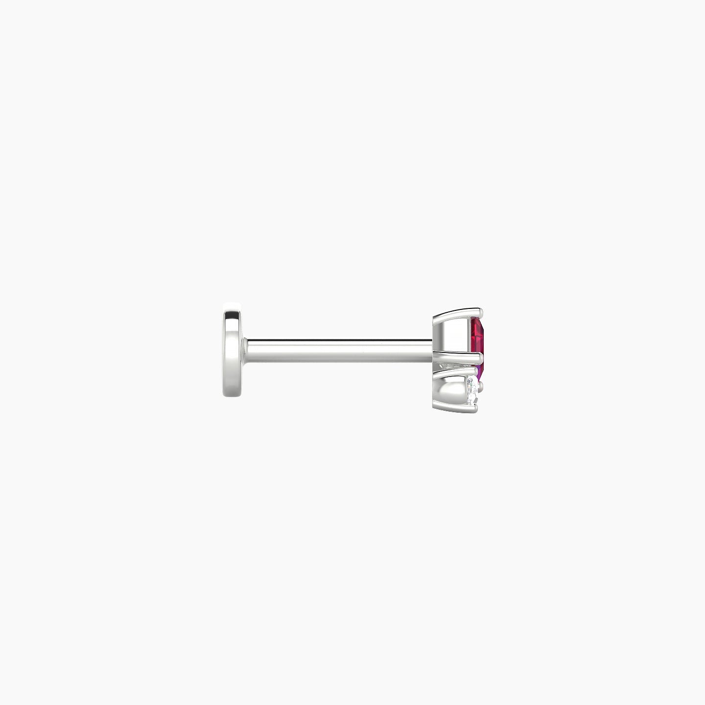 Ariana  S | 18k White Gold 6.5 mm 4.5 mm Ruby & Diamond Piercing