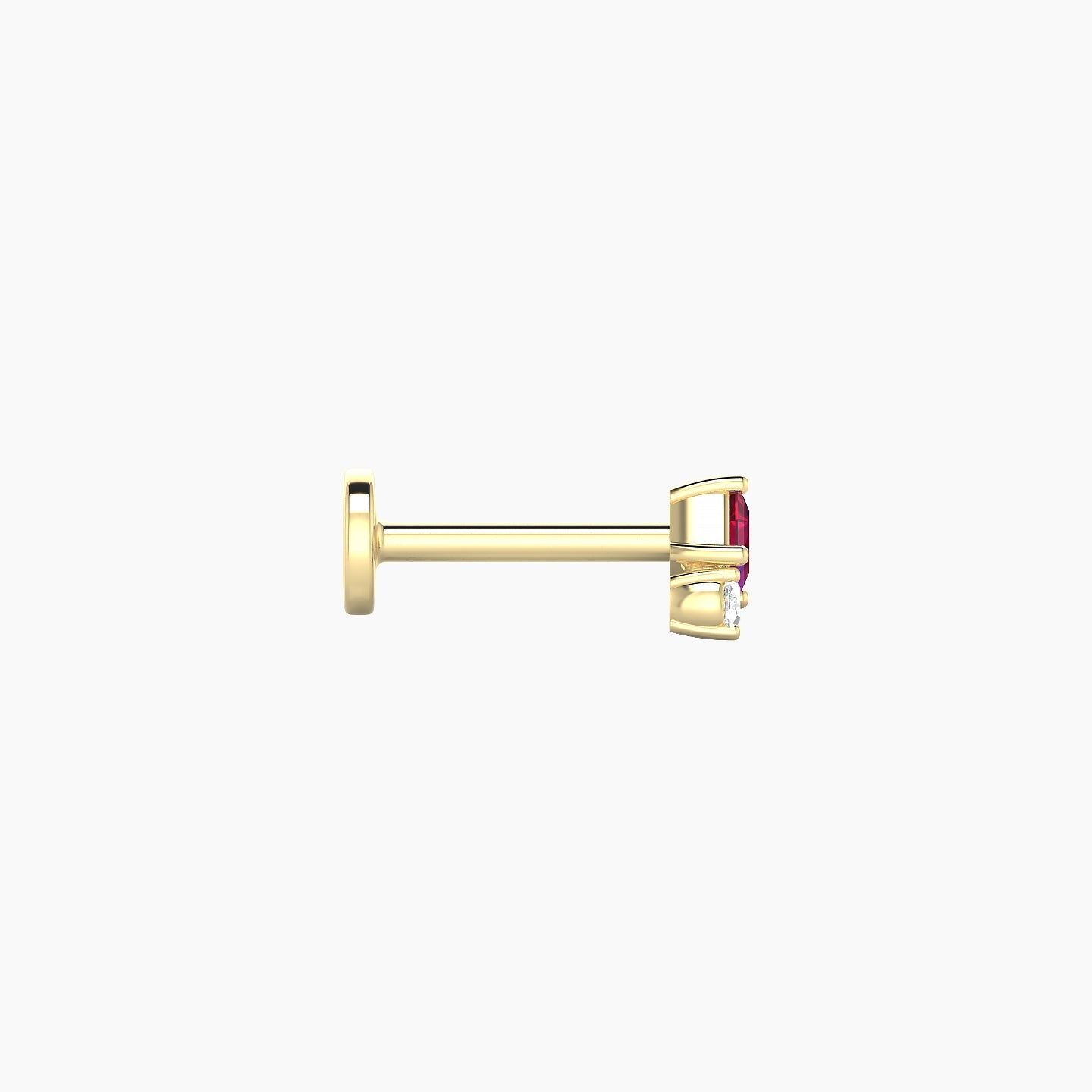 Ariana  S | 18k Yellow Gold 6.5 mm 4.5 mm Ruby & Diamond Piercing