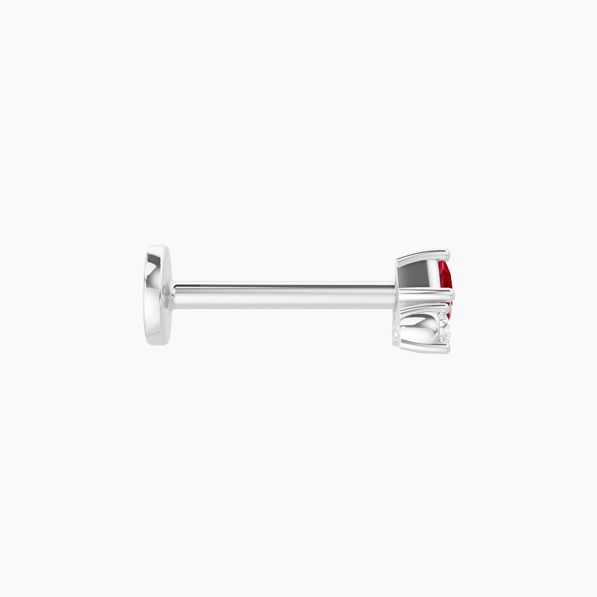 Ariana  S | 18k White Gold 8 mm 4.5 mm Ruby & Diamond Nose Piercing