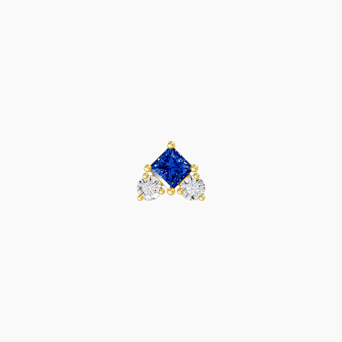 Ariana  S | 18k Yellow Gold 8 mm 4.5 mm Sapphire & Diamond Nose Piercing