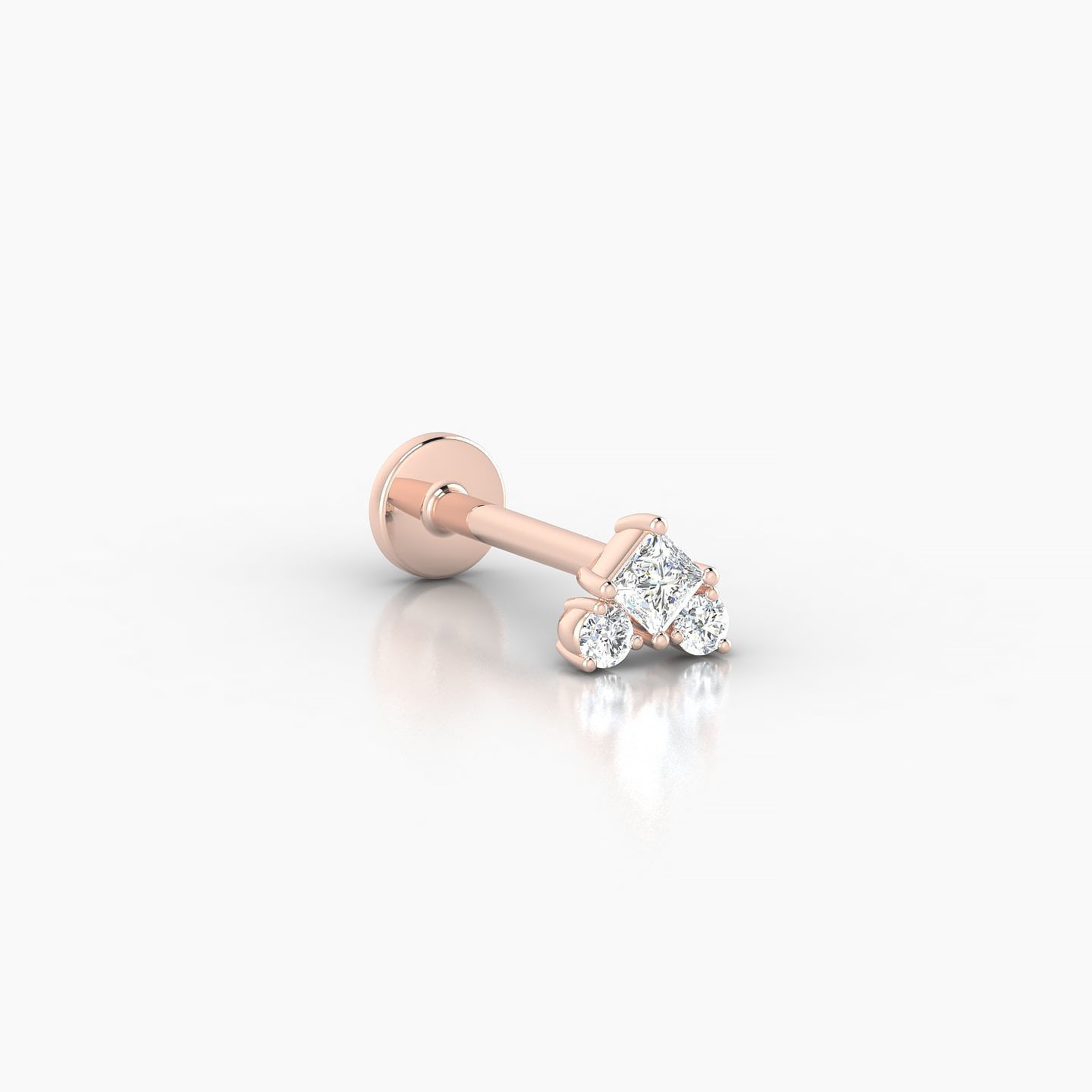 Ariana  S | 18k Rose Gold 4.5 mm 8 mm Diamond Nostril Piercing