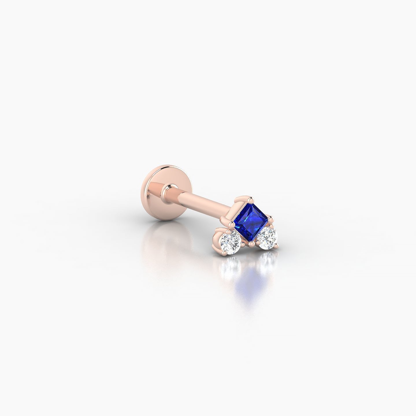 Ariana  S | 18k Rose Gold 8 mm 4.5 mm Sapphire & Diamond Nostril Piercing