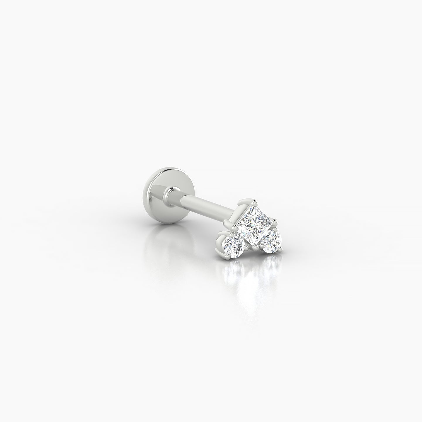 Ariana  S | 18k White Gold 4.5 mm 8 mm Diamond Nostril Piercing