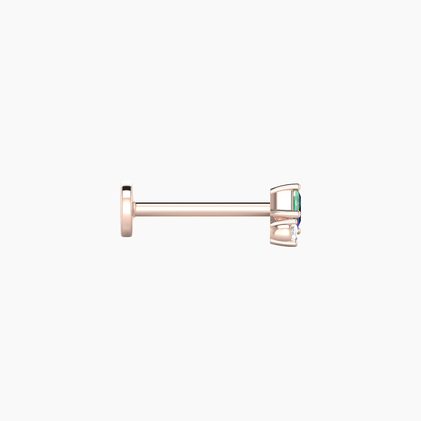 Ariana  S | 18k Rose Gold 8 mm 4.5 mm Emerald & Diamond Nostril Piercing