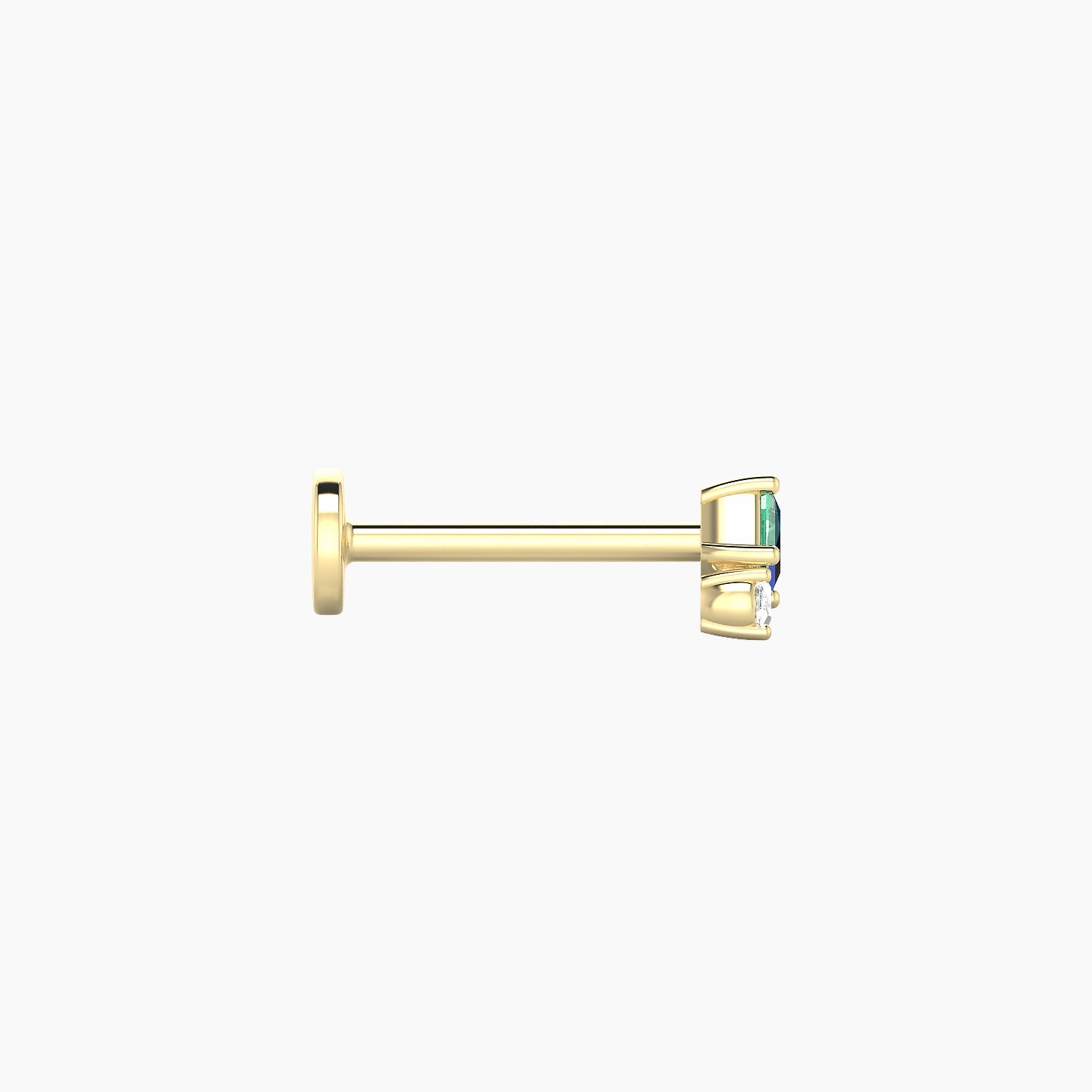 Ariana  S | 18k Yellow Gold 8 mm 4.5 mm Emerald & Diamond Nostril Piercing