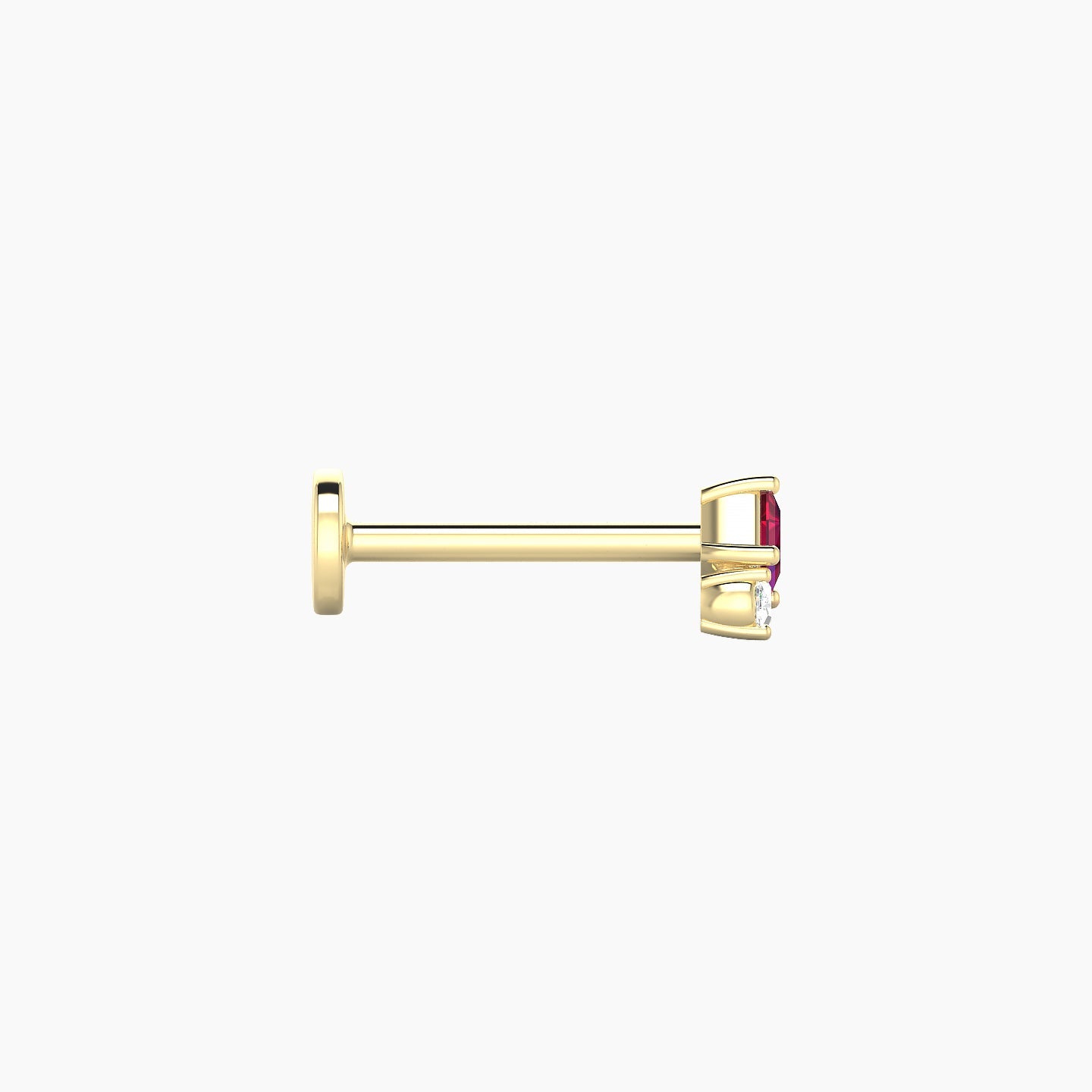 Ariana  S | 18k Yellow Gold 8 mm 4.5 mm Ruby & Diamond Nostril Piercing