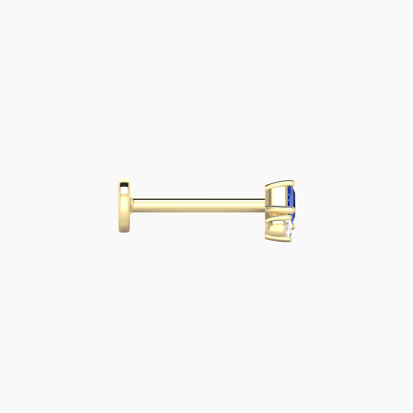 Ariana  S | 18k Yellow Gold 8 mm 4.5 mm Sapphire & Diamond Nostril Piercing