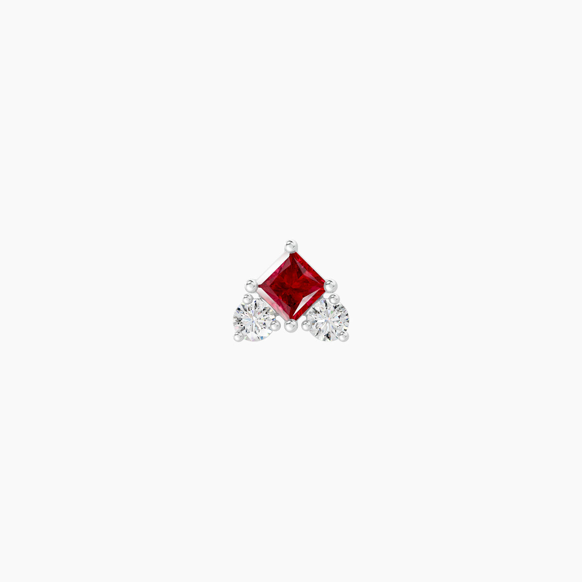 Ariana  S | 18k White Gold 8 mm 4.5 mm Ruby & Diamond Piercing