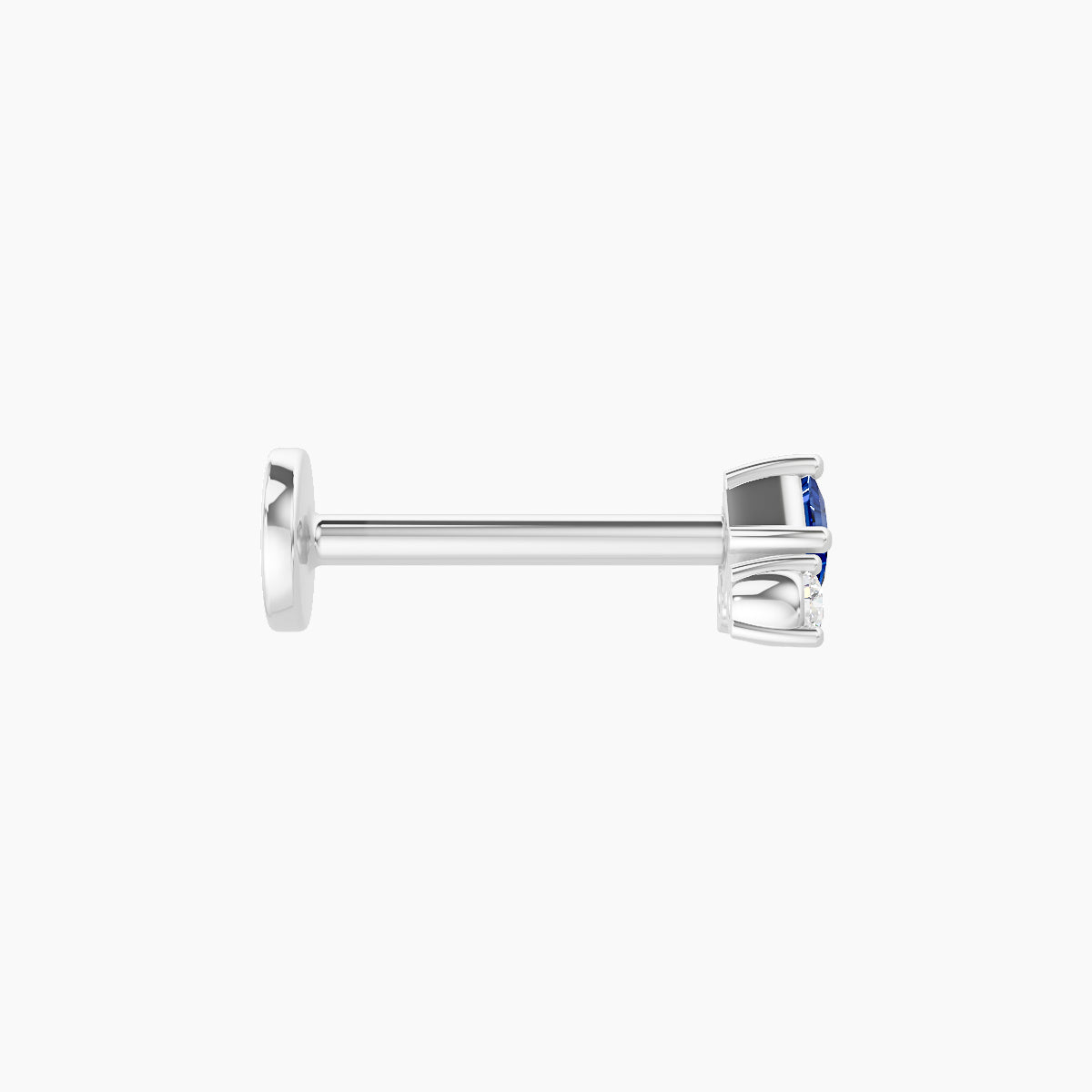 Ariana  S | 18k White Gold 8 mm 4.5 mm Sapphire & Diamond Piercing