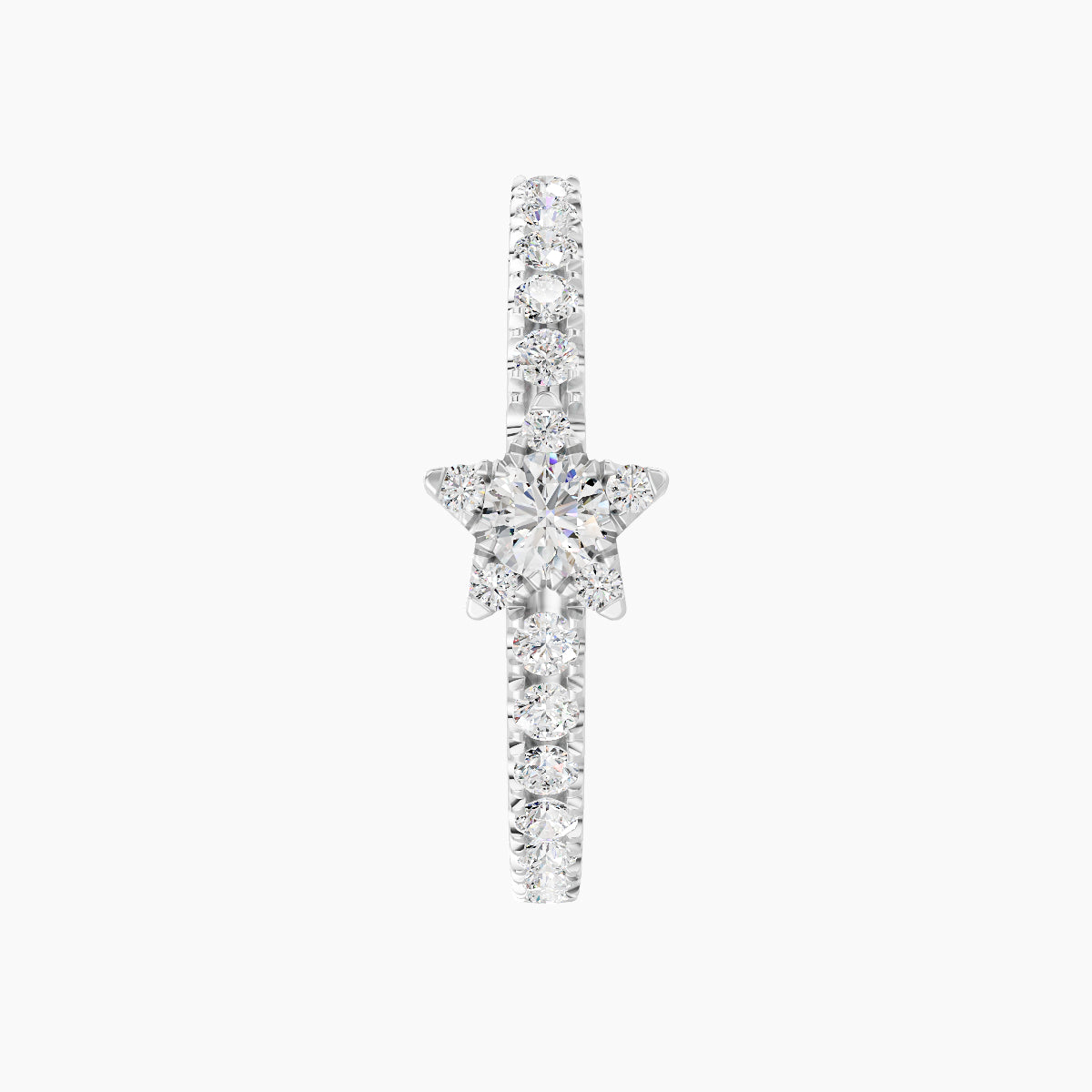 Asteria | 18k White Gold 11 mm Star Diamond Hoop Piercing