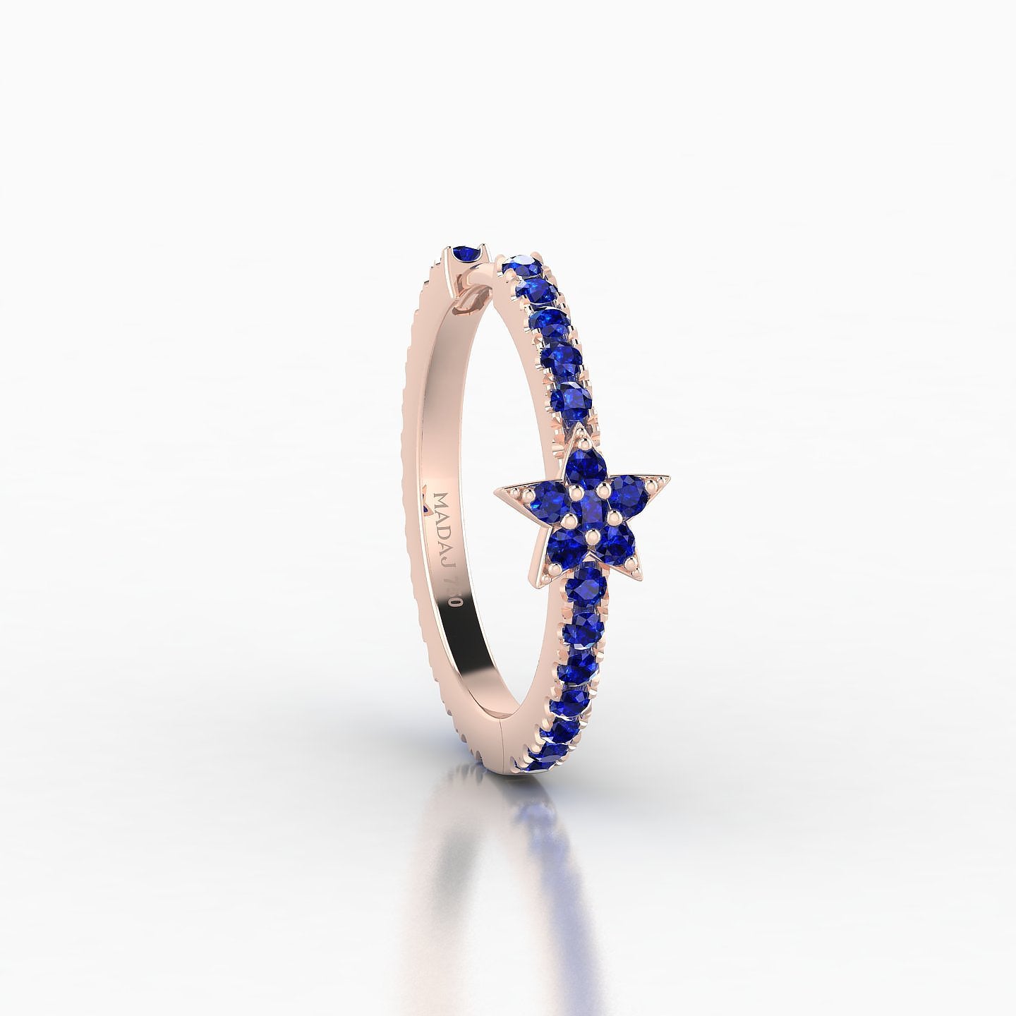 Asteria | 18k Rose Gold 11 mm Star Sapphire Hoop Piercing