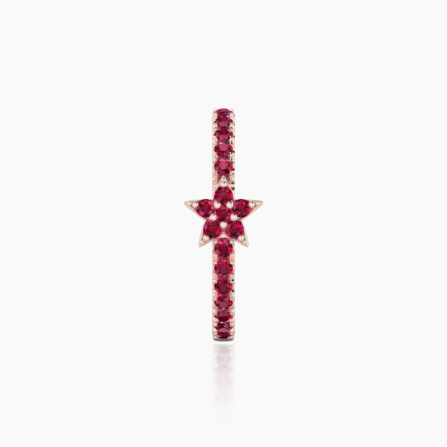 Asteria | 18k Rose Gold 11 mm Star Ruby Hoop Piercing