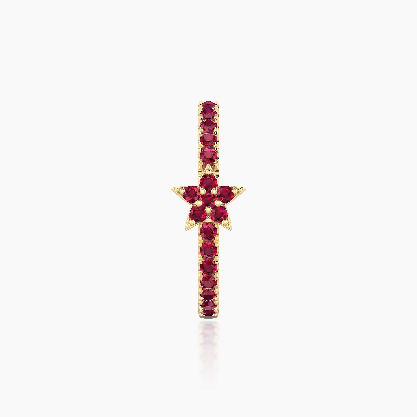 Asteria | 18k Yellow Gold 11 mm Star Ruby Hoop Piercing