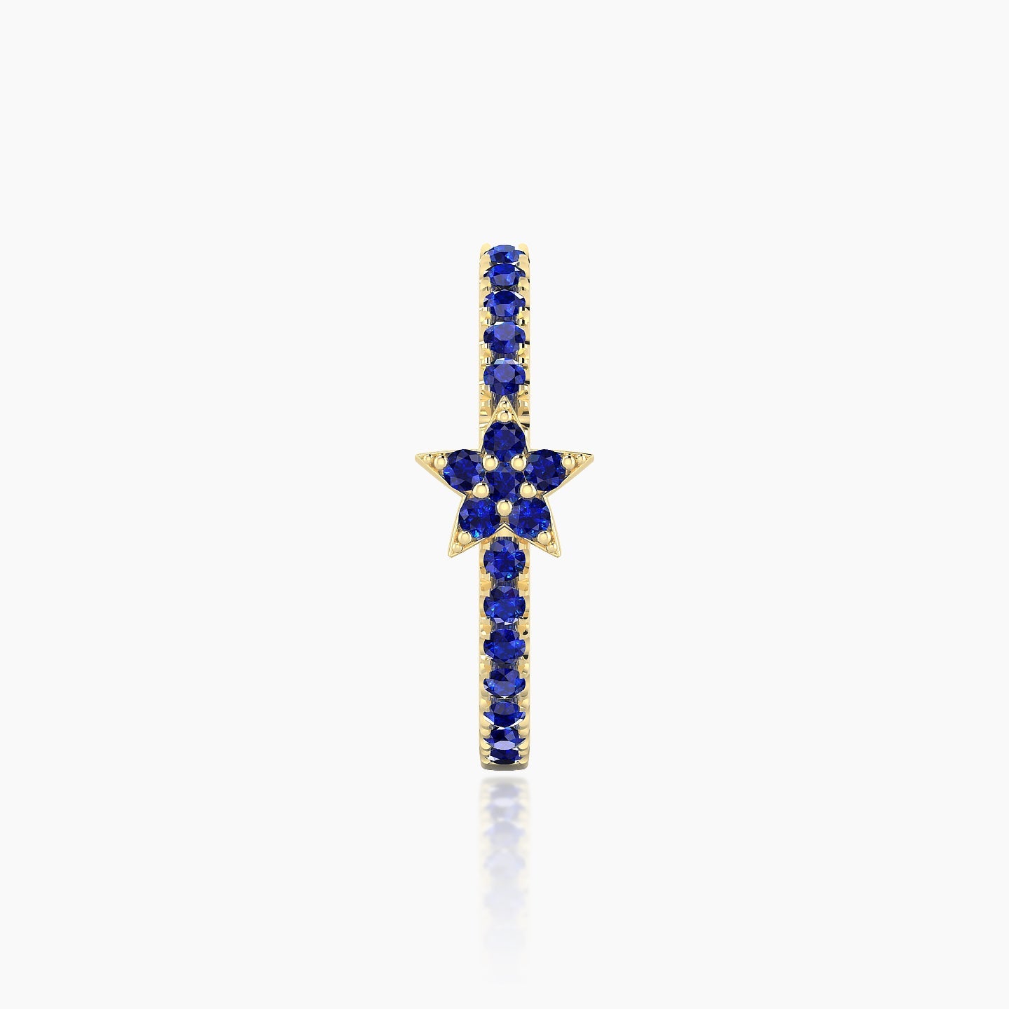 Asteria | 18k Yellow Gold 11 mm Star Sapphire Hoop Piercing