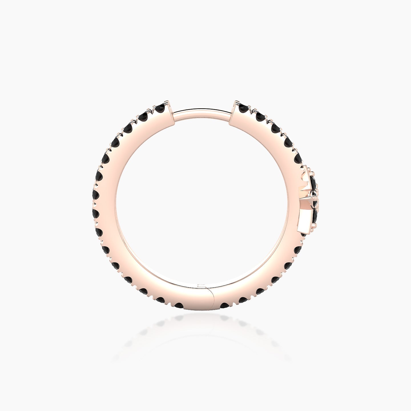 Asteria | 18k Rose Gold 11 mm Star Black Diamond Hoop Piercing