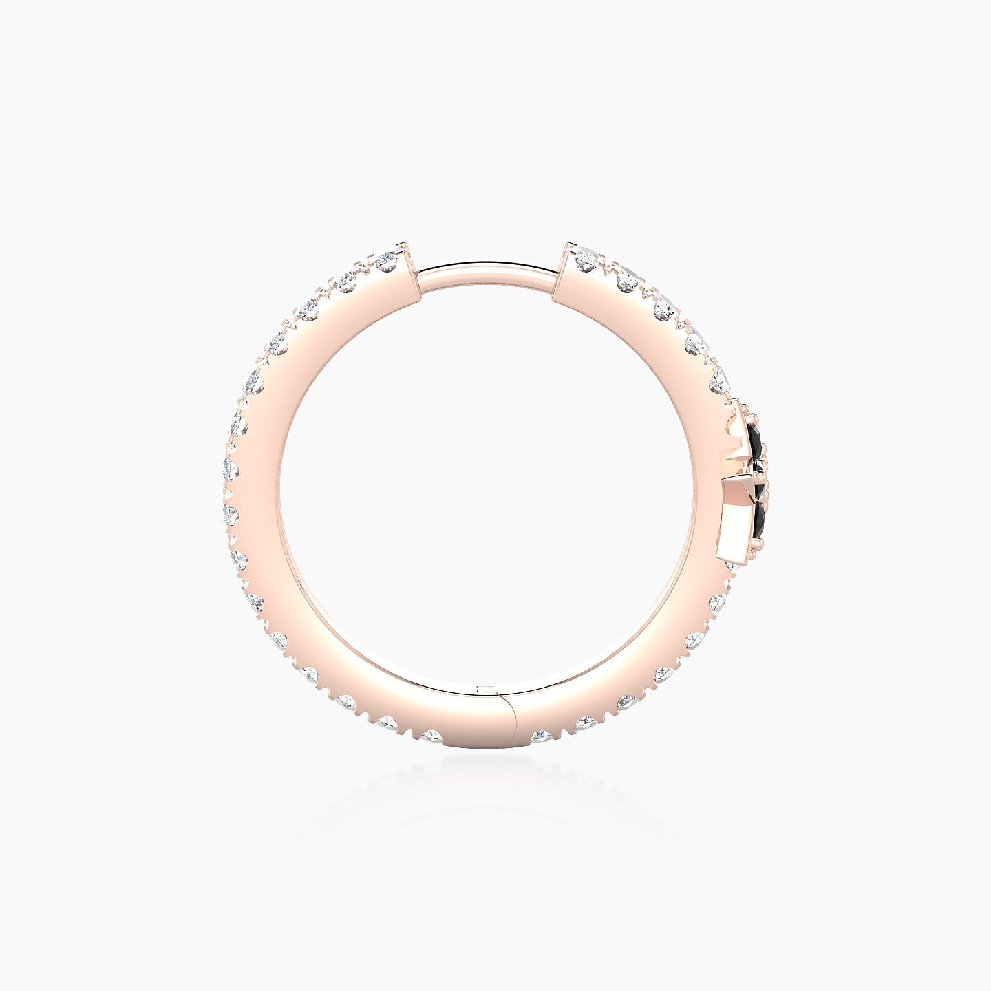 Asteria | 18k Rose Gold 11 mm Star Black Diamond & Diamond Hoop Piercing