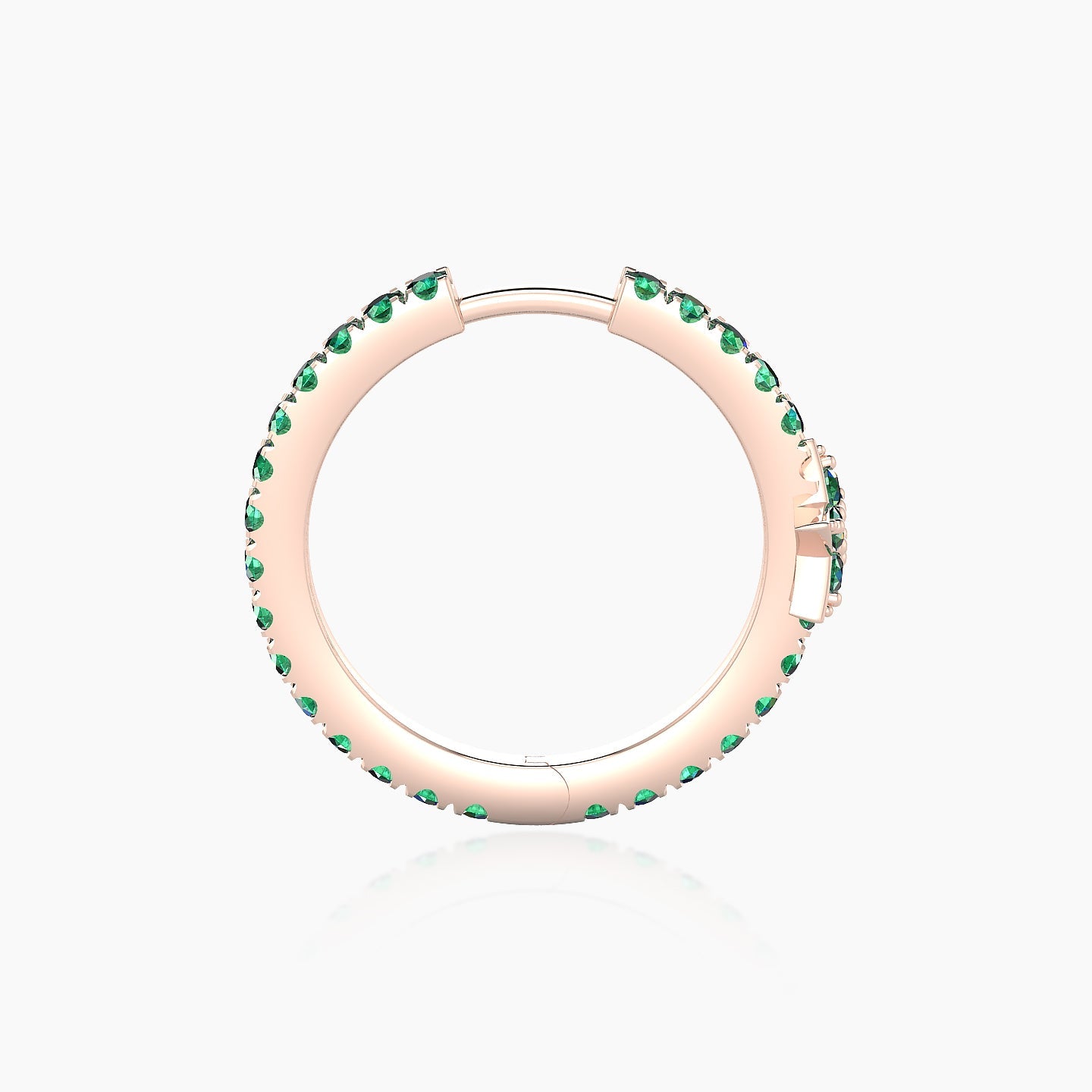 Asteria | 18k Rose Gold 11 mm Star Emerald Hoop Piercing