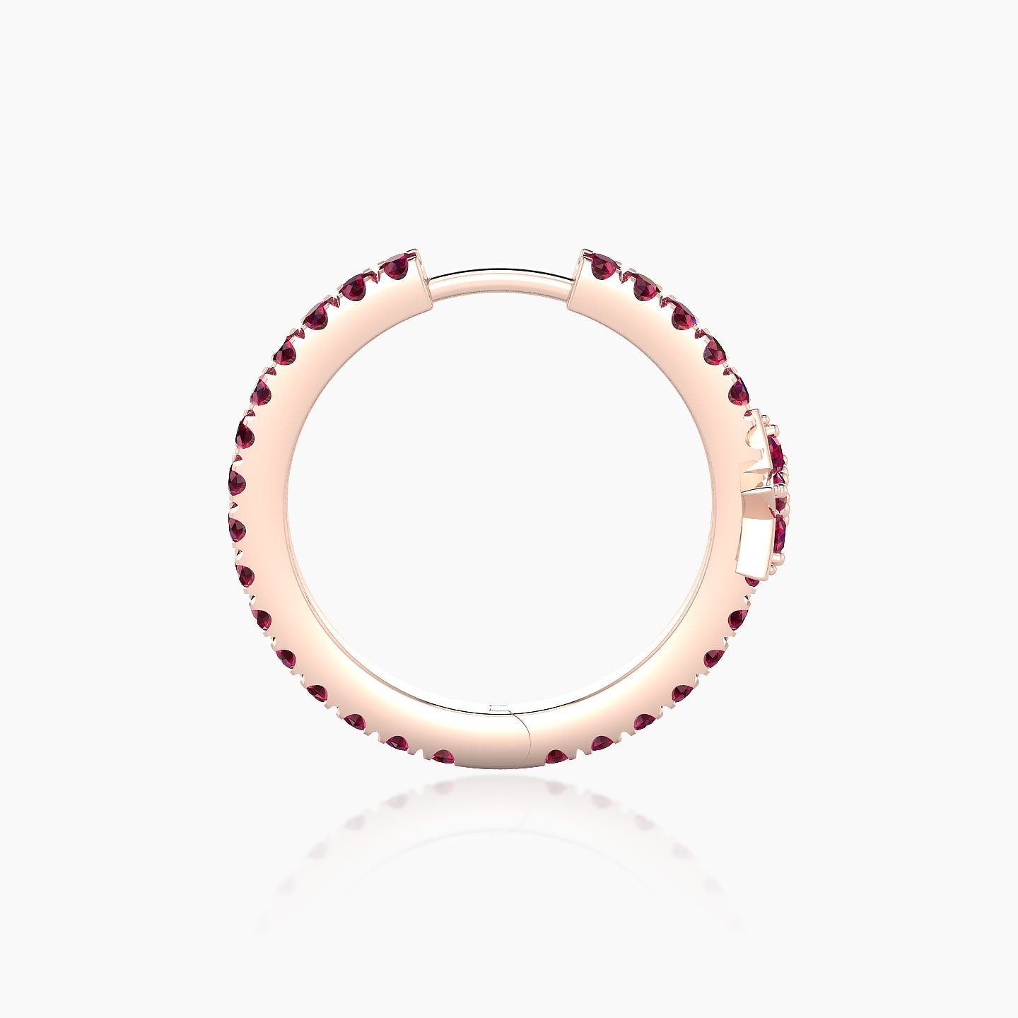 Asteria | 18k Rose Gold 11 mm Star Ruby Hoop Piercing