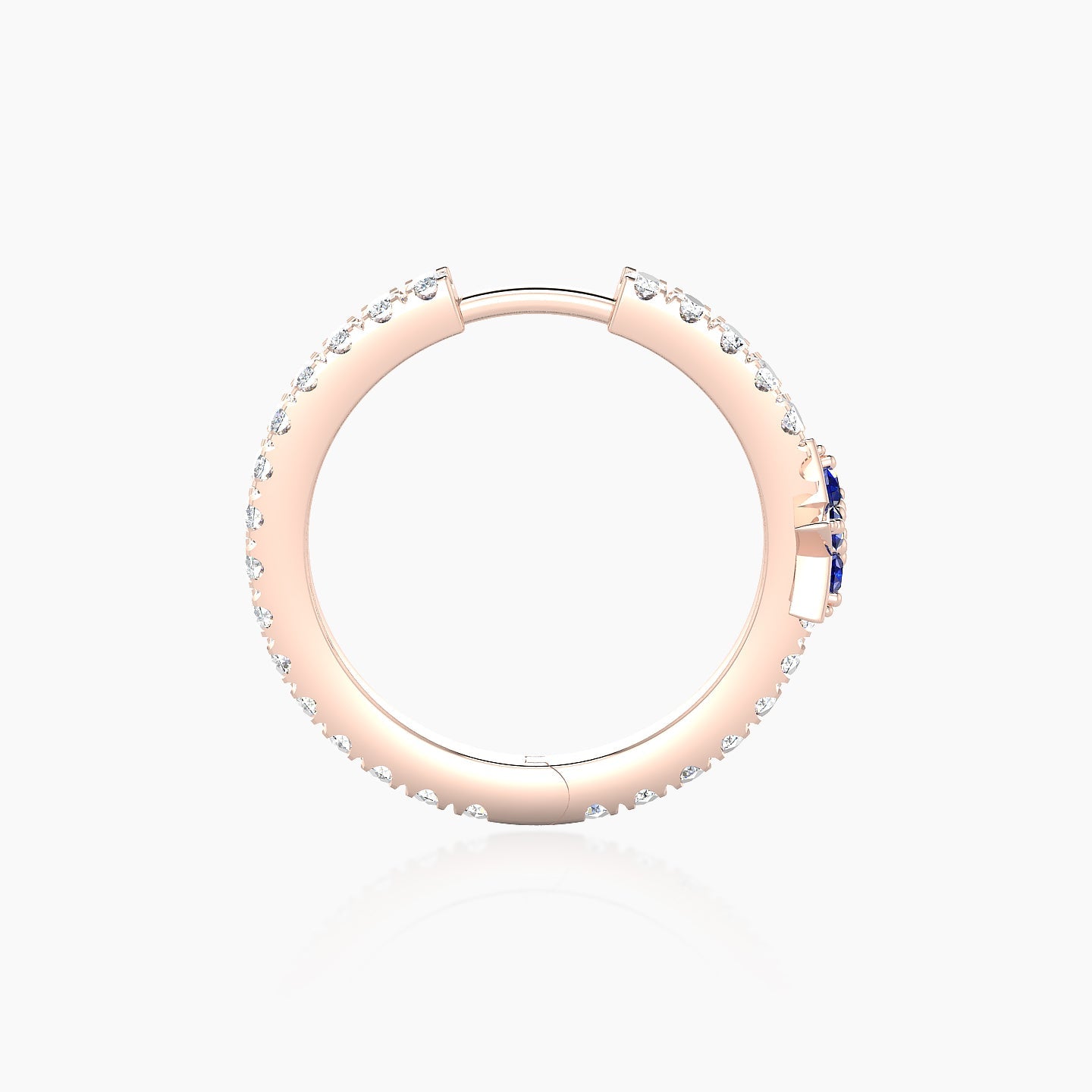 Asteria | 18k Rose Gold 11 mm Star Sapphire & Diamond Hoop Piercing