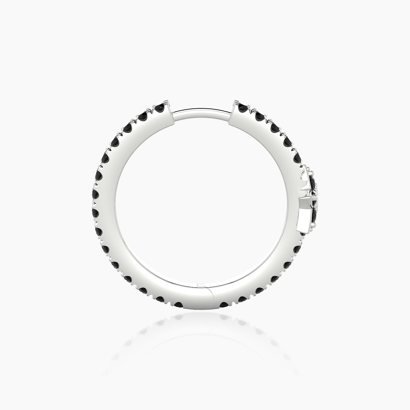 Asteria | 18k White Gold 11 mm Star Black Diamond Hoop Piercing