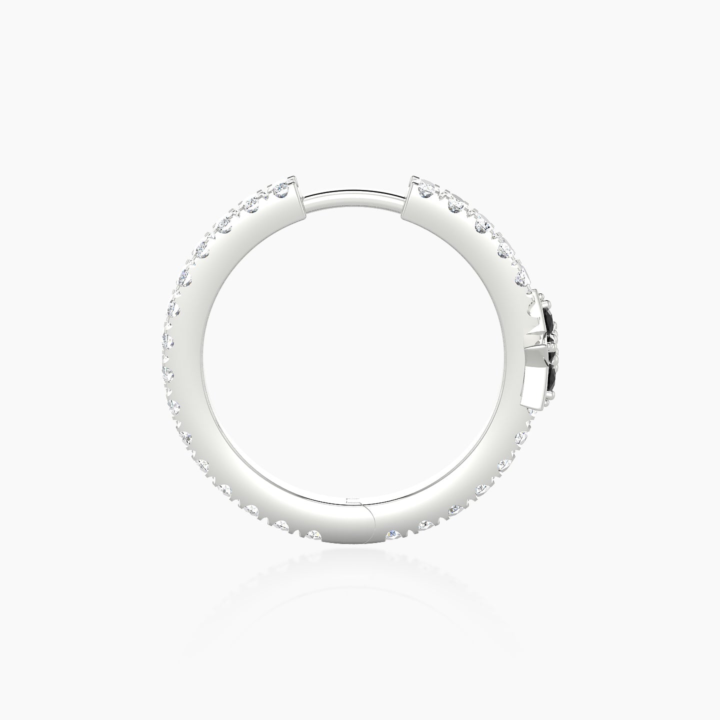 Asteria | 18k White Gold 11 mm Star Black Diamond & Diamond Hoop Piercing