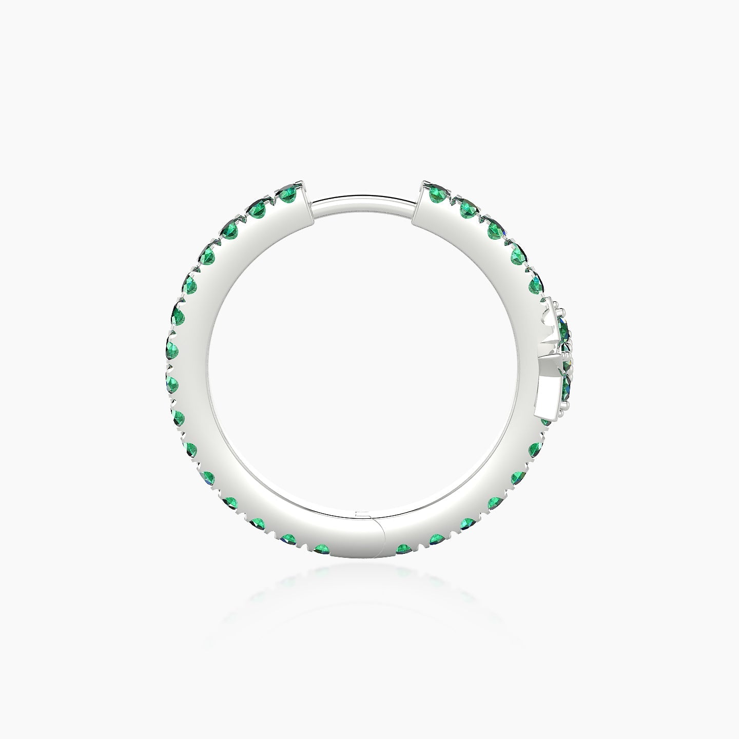 Asteria | 18k White Gold 11 mm Star Emerald Hoop Piercing