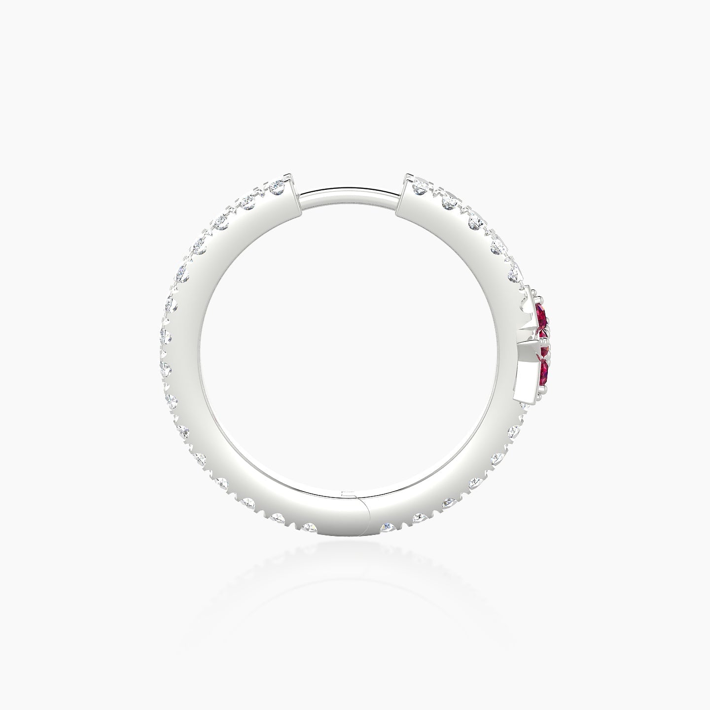 Asteria | 18k White Gold 11 mm Star Ruby & Diamond Hoop Piercing