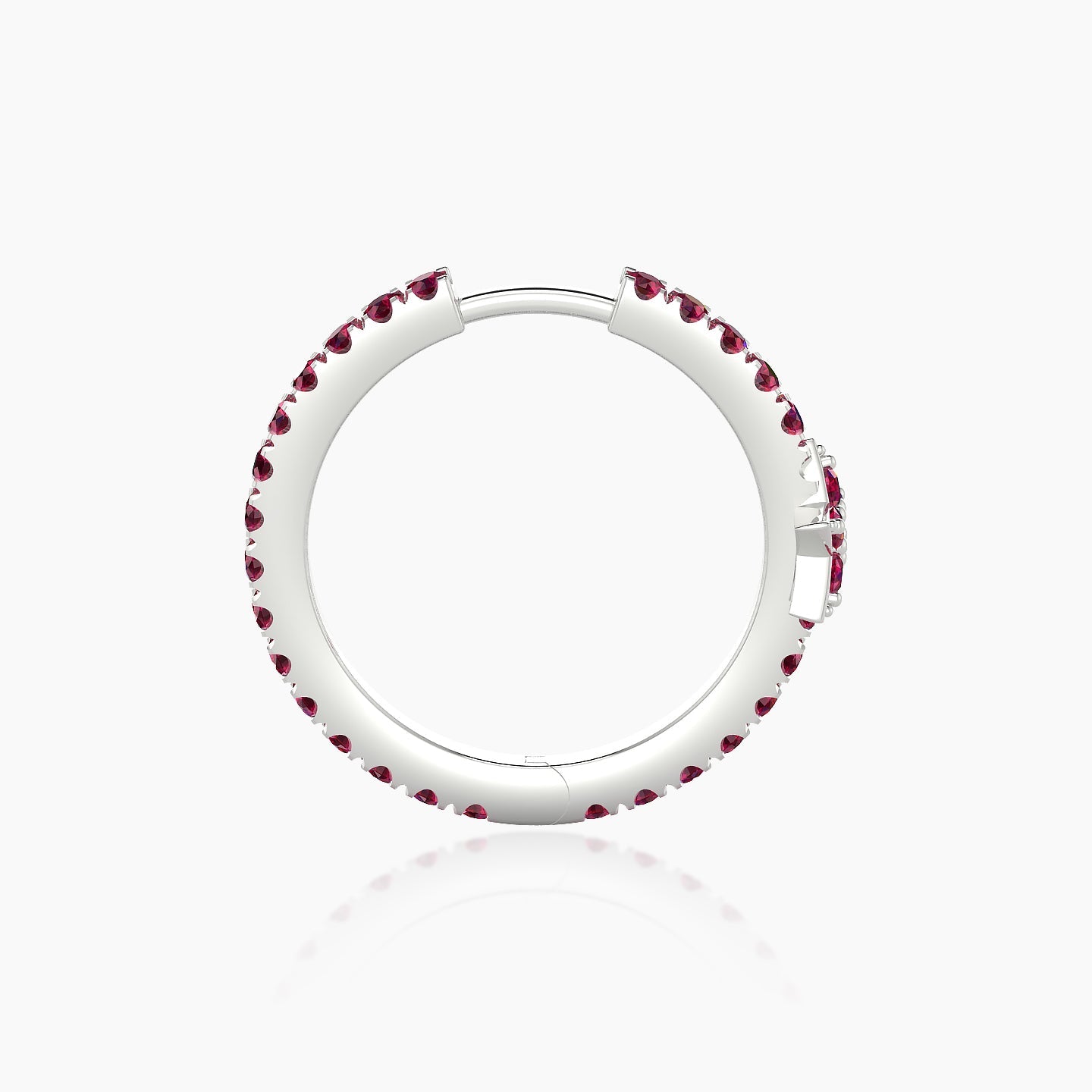 Asteria | 18k White Gold 11 mm Star Ruby Hoop Piercing