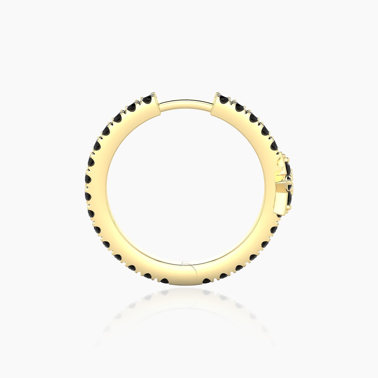 Asteria | 18k Yellow Gold 11 mm Star Black Diamond Hoop Piercing