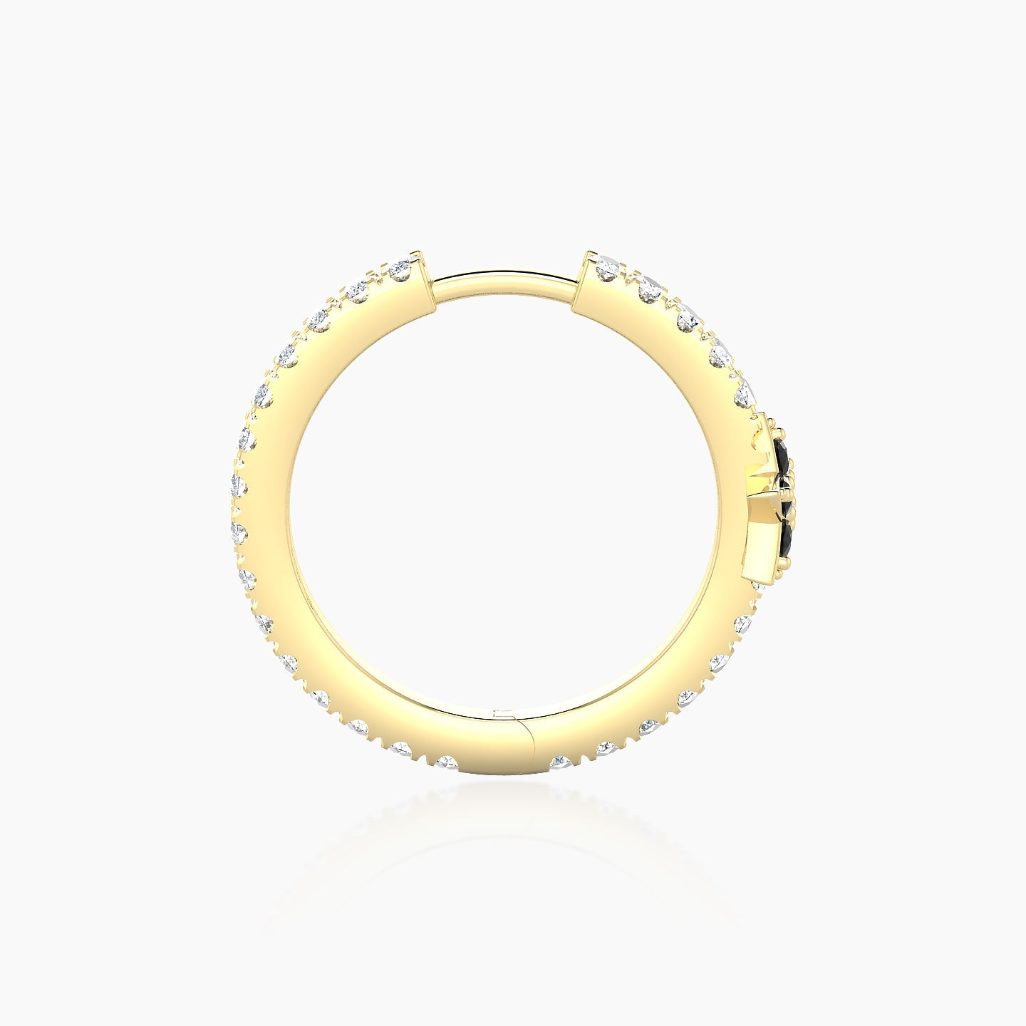 Asteria | 18k Yellow Gold 11 mm Star Black Diamond & Diamond Hoop Piercing