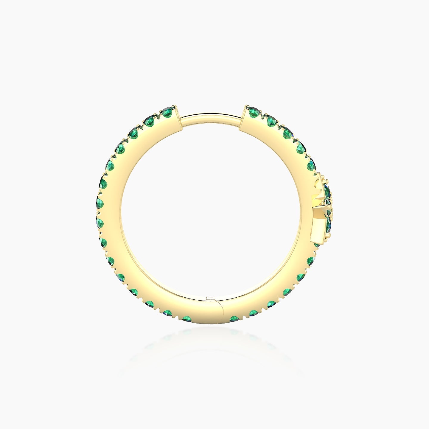 Asteria | 18k Yellow Gold 11 mm Star Emerald Hoop Piercing