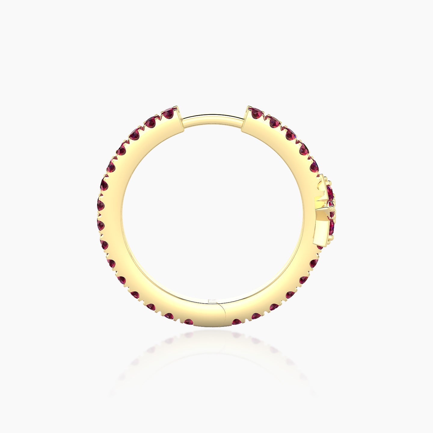 Asteria | 18k Yellow Gold 11 mm Star Ruby Hoop Piercing