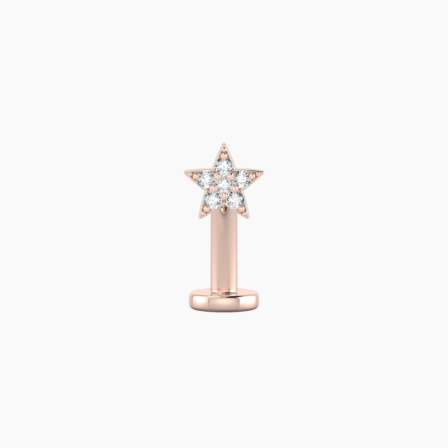 Asteria | 18k Rose Gold 5 mm 10 mm Star Diamond Floating Navel Piercing