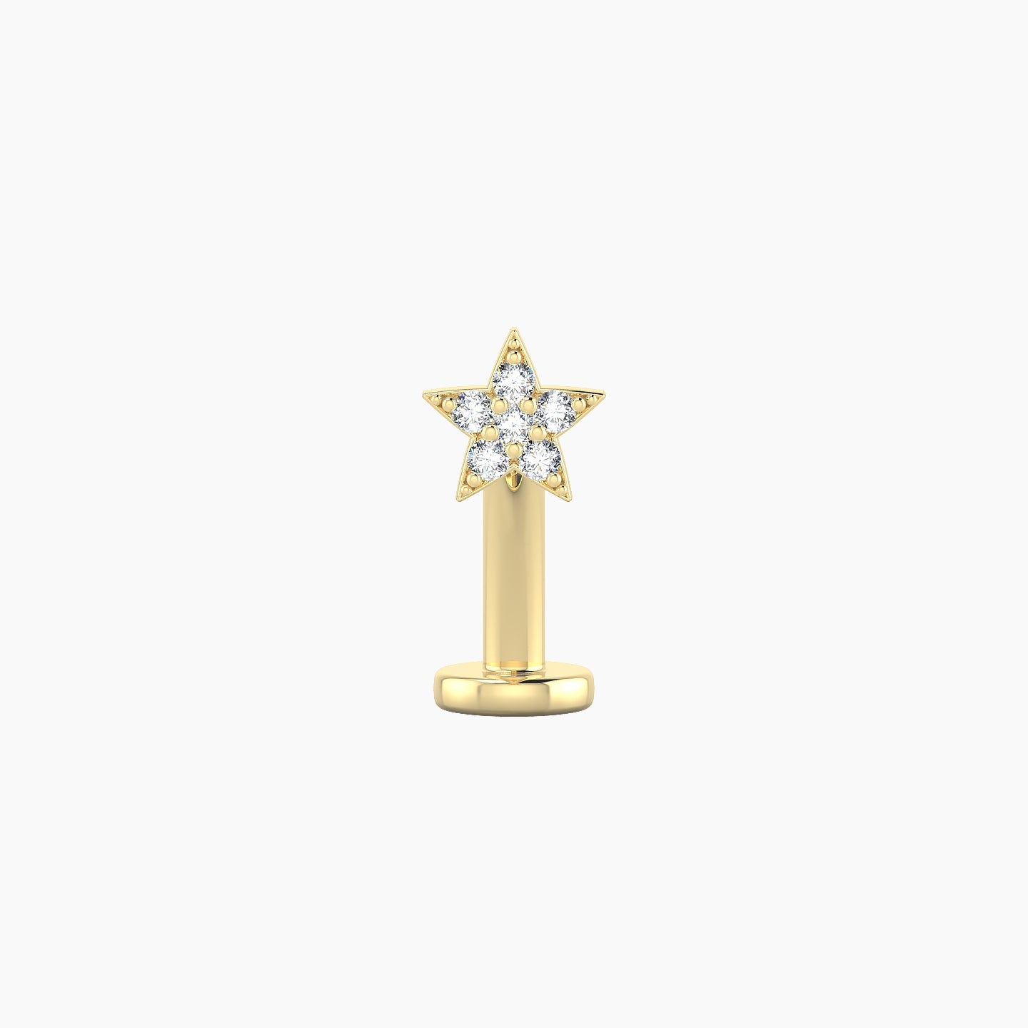 Asteria | 18k Yellow Gold 5 mm 10 mm Star Diamond Floating Navel Piercing