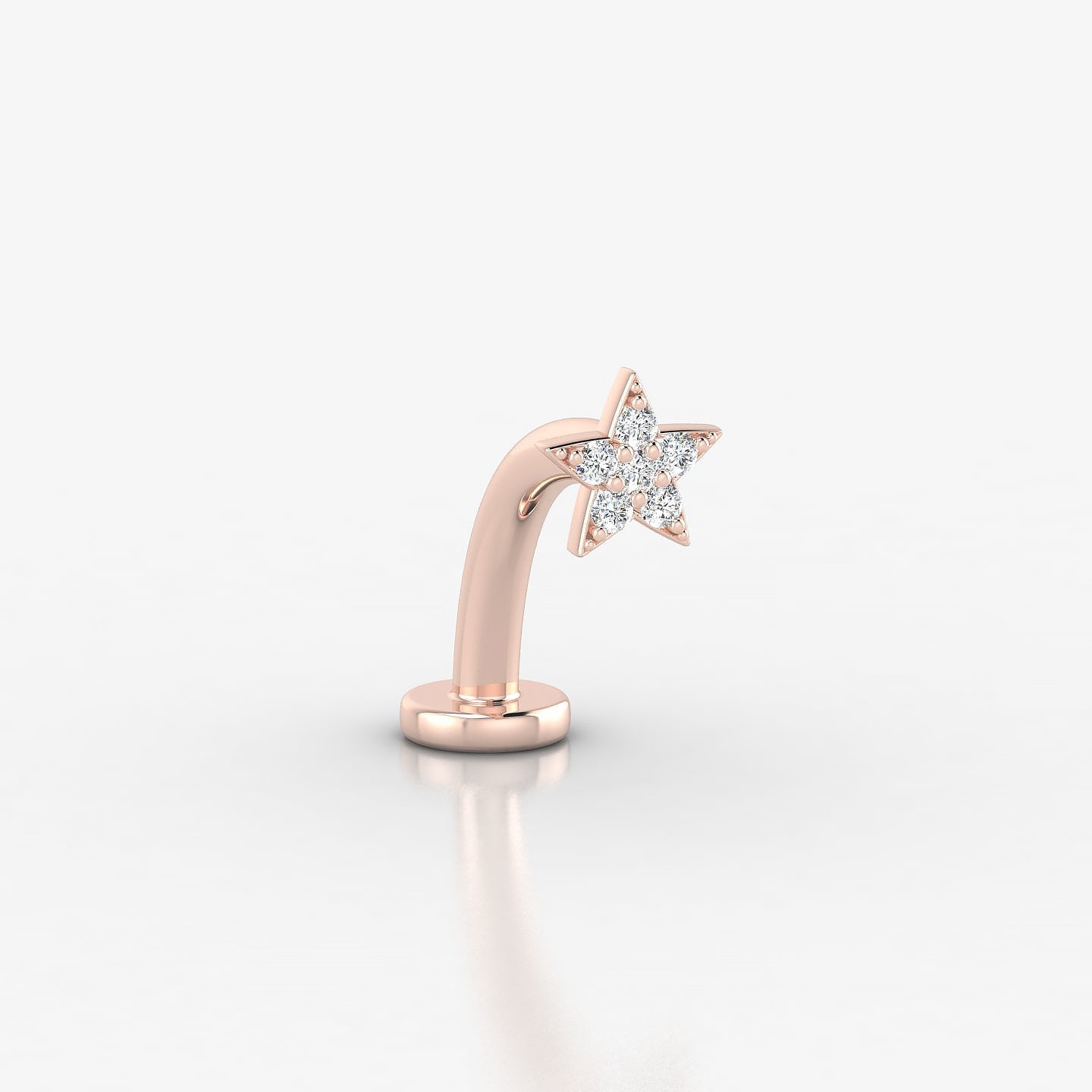 Asteria | 18k Rose Gold 5 mm 10 mm Star Diamond Floating Navel Piercing