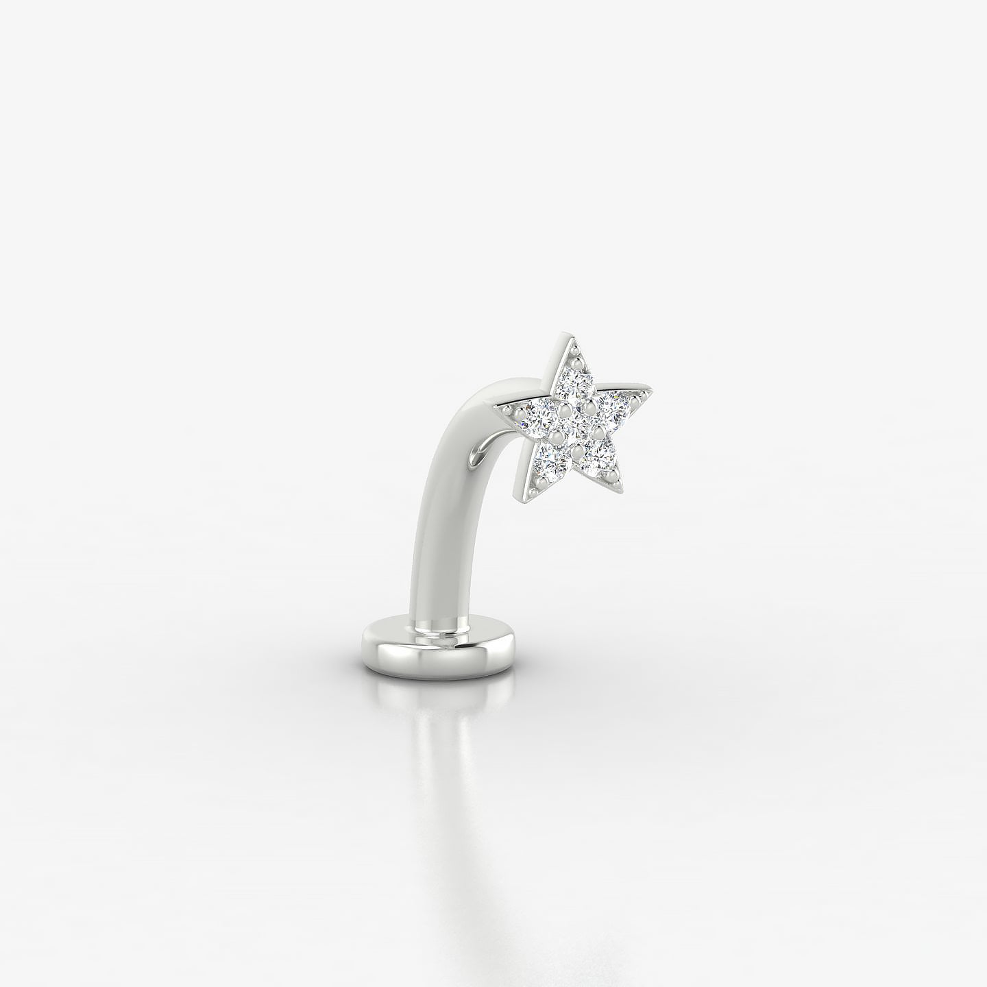 Asteria | 18k White Gold 5 mm 10 mm Star Diamond Floating Navel Piercing