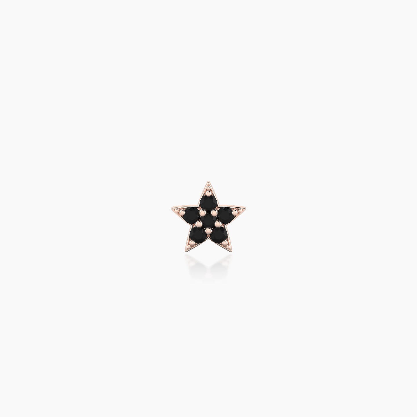 Asteria | 18k Rose Gold 5 mm 5 mm Star Black Diamond Nostril Piercing