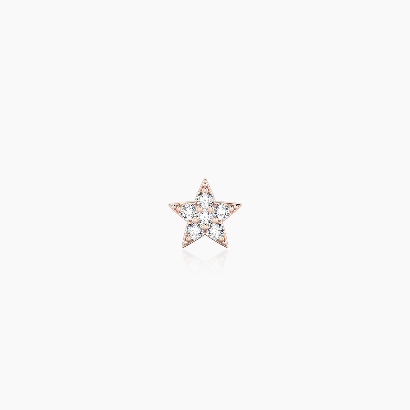 Asteria | 18k Rose Gold 5 mm 5 mm Star Diamond Nostril Piercing