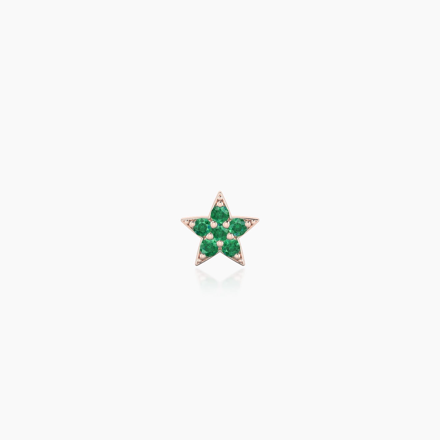 Asteria | 18k Rose Gold 5 mm 5 mm Star Emerald Nostril Piercing